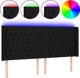 vidaXL Zaglowek do lozka me LED, mavro, 203x16x118/128 cm, vethon