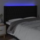 vidaXL Zaglowek do lozka me LED, mavro, 203x16x118/128 cm, vethon