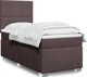 vidaXL Κρεβάτι continental με στρώμα, καφέ, ύφασμα, 80x200 εκ