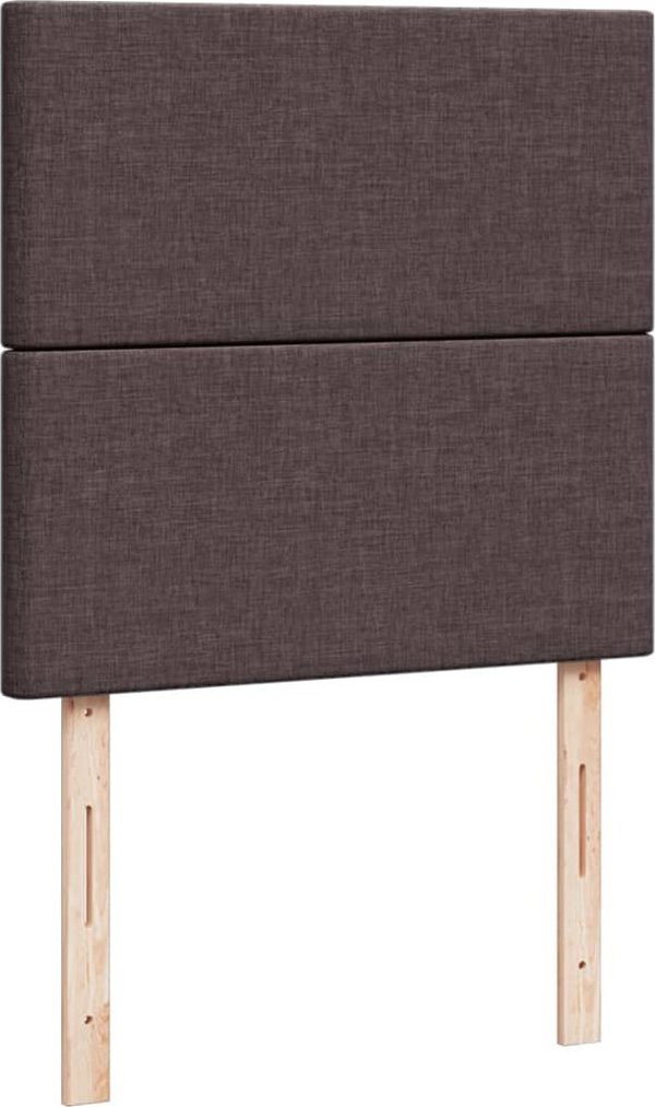 vidaXL Κρεβάτι continental με στρώμα, καφέ, ύφασμα, 80x200 εκ