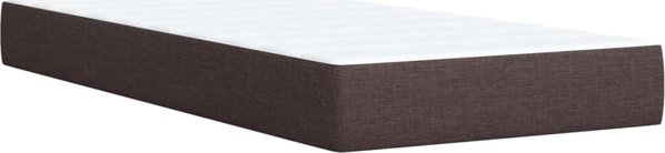 vidaXL Κρεβάτι continental με στρώμα, καφέ, ύφασμα, 80x200 εκ