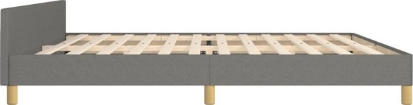 vidaXL Rama κρεβατιού με κεφαλάρι, σκούρο γκρι, 200x200 εκ., υφασμάτινη επένδυση