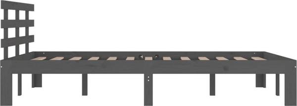 vidaXL Rama κρεβατιού, γκρι, από μασίφ ξύλο, 200x200 cm