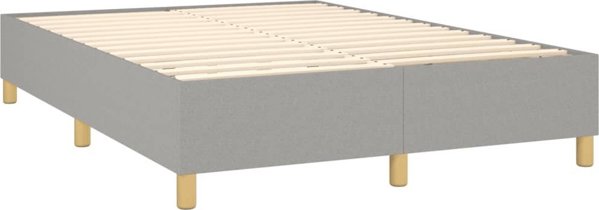 vidaXL κρεβάτι κοντινεντάλε με στρώμα, ανοιχτό γκρι, ύφασμα, 140x190cm