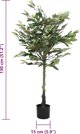 vidaXL Τεχνητό δέντρο Ficus 480 φύλλα 130 εκ πράσινο