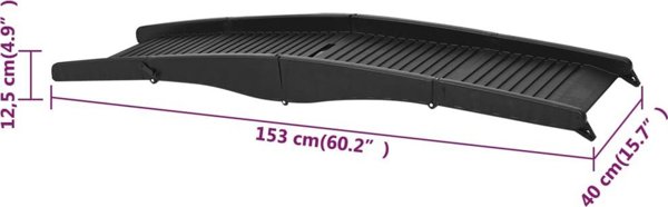 vidaXL Πτυσσόμενη ράμπα για σκύλους 153x40x12,5 cm