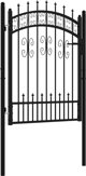 vidaXL vidaXL Furtka z grotami, czarna, 103x175 cm, malowana proszkowo stal