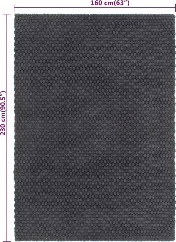 vidaXL Dywan prostokatny, antracytowy, 160x230 cm, bawelna