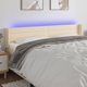 vidaXL Κεφαλάρι για κρεβάτι με LED, κρεμ, 203x16x78/88 εκ., ύφασμα