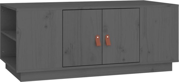 vidaXL vidaXL Stolik kawowy, szary, 100x50x41 cm, lite drewno sosnowe
