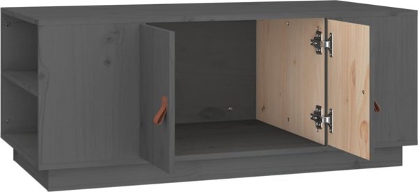 vidaXL vidaXL Stolik kawowy, szary, 100x50x41 cm, lite drewno sosnowe
