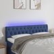 vidaXL Κεφαλάρι κρεβατιού με LED, μπλε, 144x7x78/88 εκ., ύφασμα