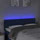 vidaXL Κεφαλάρι κρεβατιού με LED, μπλε, 144x7x78/88 εκ., ύφασμα