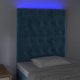 vidaXL Κεφαλάρι με LED για κρεβάτι, σκούρο μπλε, 80x7x118/128 cm