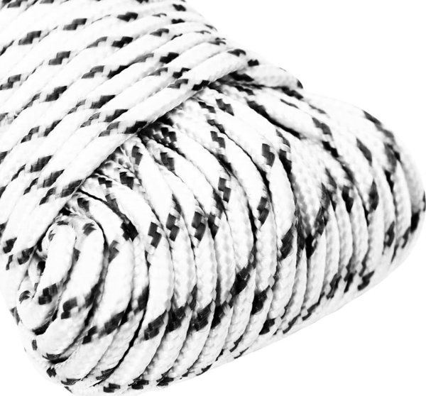 vidaXL Πλεγμένη ναυτική σχοινί λευκή, 5 mm x 500 m, πολυεστέρας