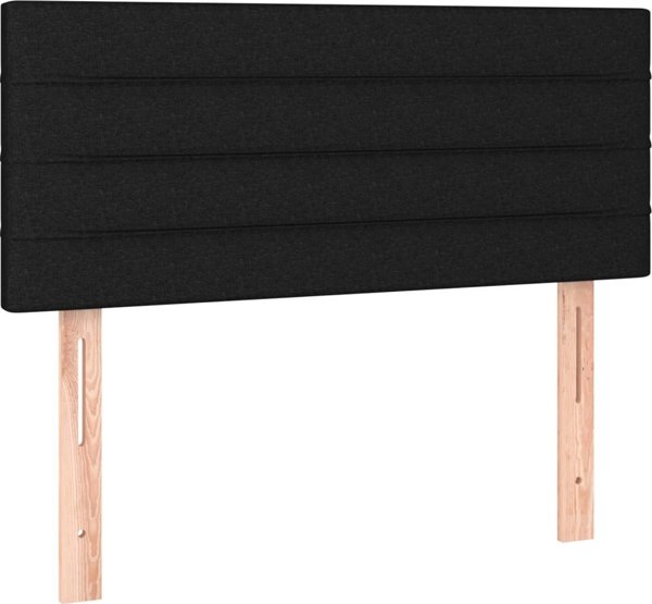 vidaXL κρεβάτι kontynentalne με στρώμα, μαύρο ύφασμα, 90x200 εκ.