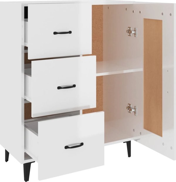 vidaXL Ντουλάπι, λευκό γυαλιστερό, 69,5x34x90 εκ., σύνθετο ξύλο