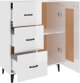 vidaXL Ντουλάπι, λευκό γυαλιστερό, 69,5x34x90 εκ., σύνθετο ξύλο