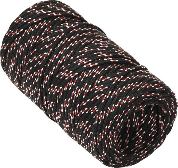 vidaXL Ναυτική τσαμπίδα, μαύρη, 2 mm, 100 m, πολυπροπυλένιο
