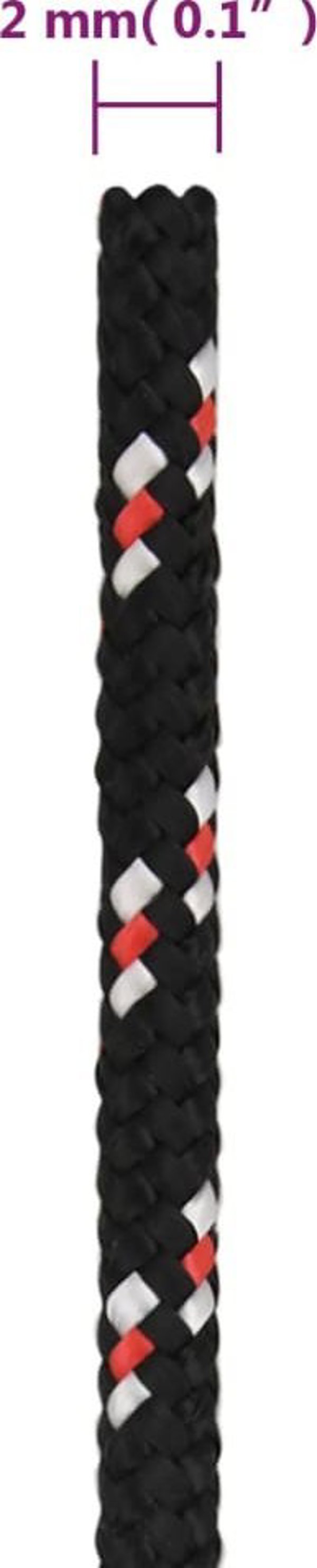 vidaXL Ναυτική τσαμπίδα, μαύρη, 2 mm, 100 m, πολυπροπυλένιο