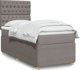 vidaXL Κρεβάτι Continental με Στρώμα, Taupe, Υφασμάτινο, 90x200 cm