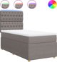 vidaXL Κρεβάτι Continental με Στρώμα, Taupe, Υφασμάτινο, 90x200 cm
