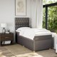 vidaXL Κρεβάτι Continental με Στρώμα, Taupe, Υφασμάτινο, 90x200 cm
