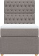 vidaXL Κρεβάτι Continental με Στρώμα, Taupe, Υφασμάτινο, 90x200 cm