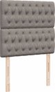 vidaXL Κρεβάτι Continental με Στρώμα, Taupe, Υφασμάτινο, 90x200 cm