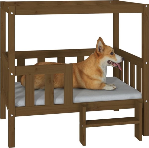 vidaXL Κρεβάτι για σκύλο, μέλι-καφέ, 95,5 x 73,5 x 90 εκ, πεύκο