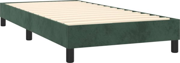vidaXL Κρεβάτι continental, σκούρο πράσινο, 90x190 cm, επενδεδυμένο με βελούδο