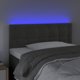 vidaXL Κεφαλάρι κρεβατιού με LED, σκούρο γκρι, βελούδο 90x5x78/88 εκ.
