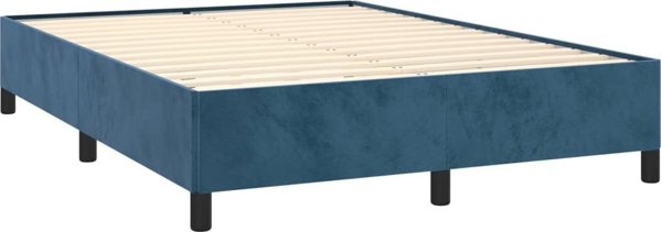 vidaXL Ράμα κρεβατιού, σκούρο μπλε, 140x190 cm, βελούδινη