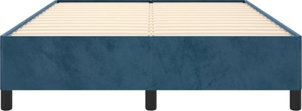 vidaXL Ράμα κρεβατιού, σκούρο μπλε, 140x190 cm, βελούδινη