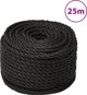 vidaXL vidaXL Linka robocza, czarna, 14 mm, 25 m, polipropylen