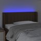 vidaXL Κεφαλάρι για κρεβάτι με LED, σκούρο καφέ, 93x16x78/88 εκ., ύφασμα