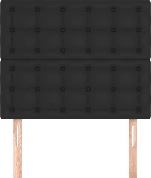 vidaXL Προσκέφαλα κρεβατιού, 2 τεμάχια, μαύρα, 90x5x78/88 cm, τεχνητό δέρμα