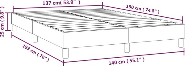 vidaXL Κρεβάτι κοντινεντάλ cappuccino 140x190 εκ. με δερματίνη