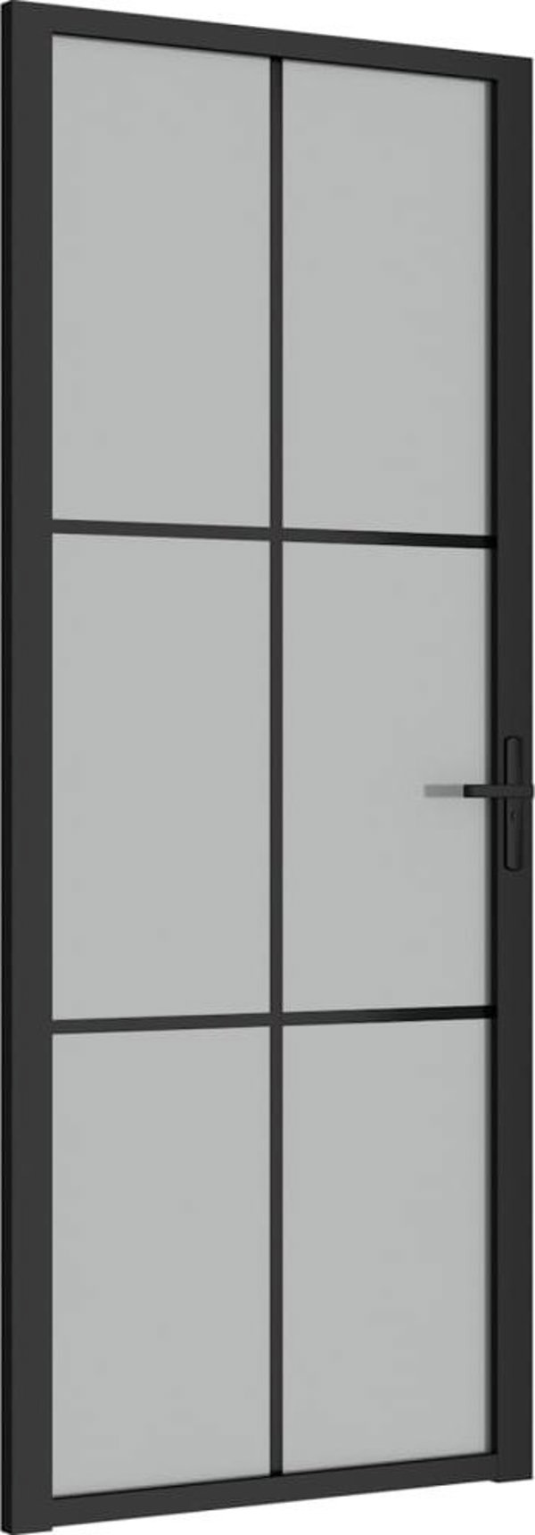 Εσωτερική πόρτα 83x201,5 cm μαύρο ματ γυαλί και αλουμίνιο