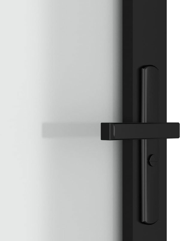 Εσωτερική πόρτα 83x201,5 cm μαύρο ματ γυαλί και αλουμίνιο