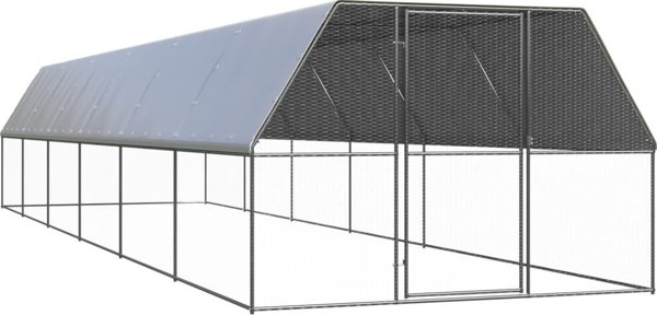 vidaXL Εξωτερικό κλουβί για κοτόπουλα, 3x12x2 μ, γαλβανισμένος χάλυβας