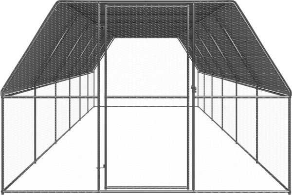 vidaXL Εξωτερικό κλουβί για κοτόπουλα, 3x12x2 μ, γαλβανισμένος χάλυβας