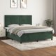 vidaXL κρεβάτι continental με στρώμα σκούρο πράσινο 180x200 cm