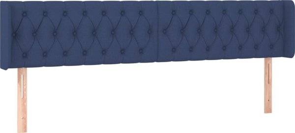vidaXL vidaXL Κεφαλάρι κρεβατιού με LED, μπλε, 183x16x78/88 cm, ύφασμα