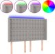 vidaXL Zaglowek do lotzka me LED, jasnoszary, 147x16x118/128 cm, tkanina