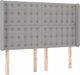 vidaXL Zaglowek do lotzka me LED, jasnoszary, 147x16x118/128 cm, tkanina