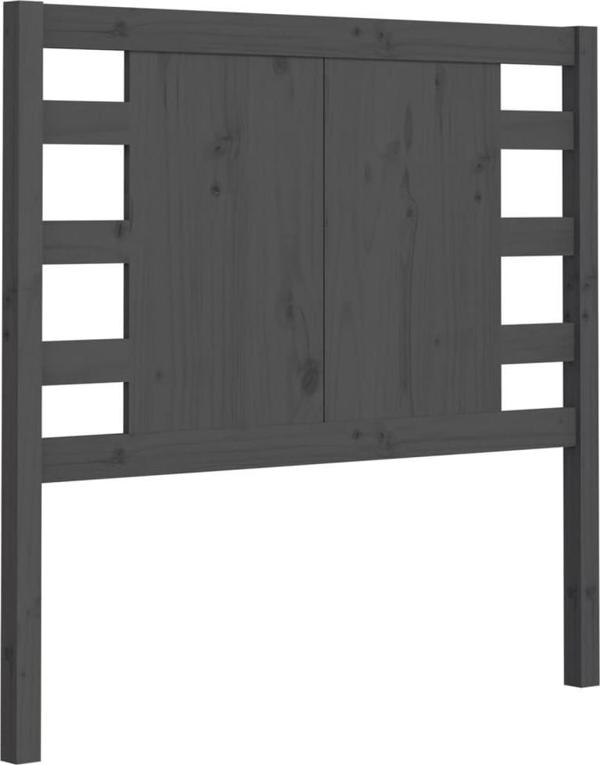 vidaXL Κεφαλάρι κρεβατιού, γκρι, 81x4x100 εκ., από μασίφ πεύκο