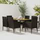 vidaXL 7-τμχ σετ κήπου από πολυρατάν, μαύρο