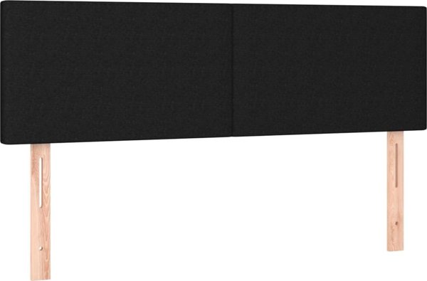 vidaXL Κρεβάτι continental με στρώμα, μαύρο ύφασμα, 140x200 εκ.