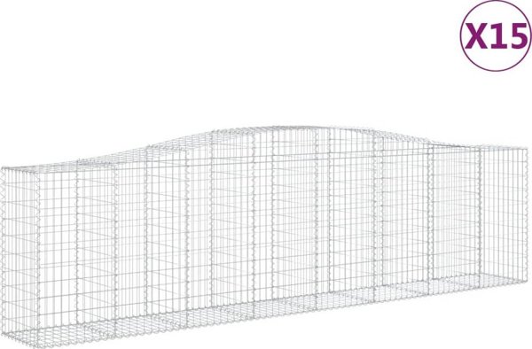 vidaXL Γκαμπιόν Καλάθια 15 τεμάχια 400x50x100/120 cm από Γαλβανισμένο Σίδηρο